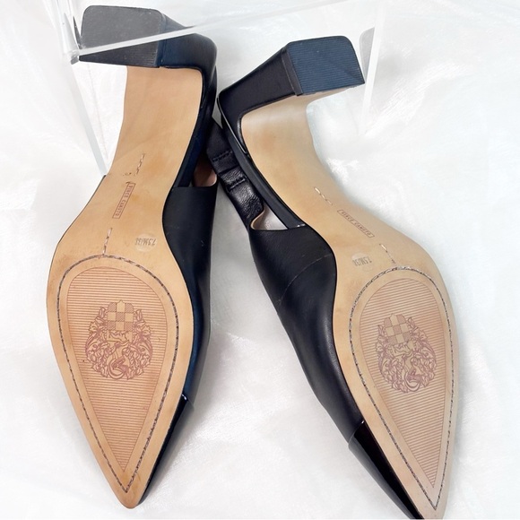 Vince Camuto Women’s Black Hamden Slingback Pointed Cap Toe Pump Size 7.5 - Picture 9 of 9